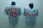 Philadelphia Phillies #45 Pedro Martinez Stitched Grey Jersey