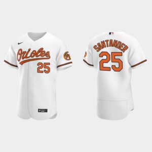 Men's Baltimore Orioles #25 Anthony Santander Home White Flex Base Jersey