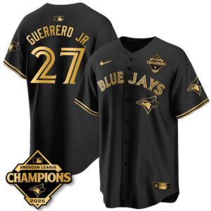 Vladimir Guerrero Jr. #27 Toronto Blue Jays 2025 American League Champions Jersey Black Gold