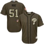 Philadelphia Phillies #51 Carlos Ruiz Green Salute to Service Stitched Jersey
