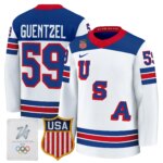 Jake Guentzel #59 2026 USA Olympic Premium Hockey Jersey -White