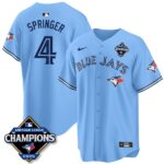 George Springer #4 Toronto Blue Jays 2025 American League Champions Jersey Stitched Light Blue