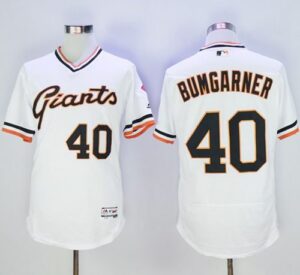 San Francisco Giants #40 Madison Bumgarner White Flexbase Collection Cooperstown Stitched Jersey