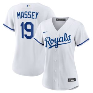 Women's Kansas City Royals Michael Massey #19 White Home Replica Jersey