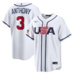 Roman Anthony #3 USA Baseball 2026 World Baseball Classic Home Stadium Jersey - White