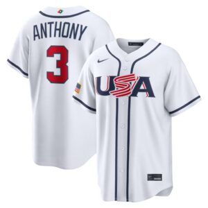 Roman Anthony #3 USA Baseball 2026 World Baseball Classic Home Stadium Jersey - White