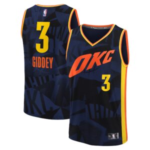Unisex Oklahoma City Thunder Josh Giddey  Navy 2023/24 Fast Break Jersey - City Edition
