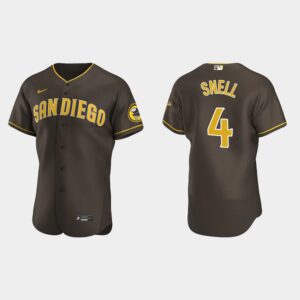 Men's San Diego Padres #4 Blake Snell Road Brown Flex Base Jersey