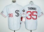 Chicago White sox #35 Frank Thomas White(Black Strip) Cooperstown Stitched Jersey