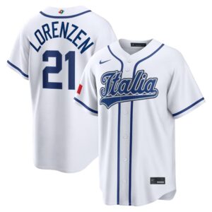 Michael Lorenzen #21 Italy Baseball 2026 World Baseball Classic Home Stadium Jersey - White
