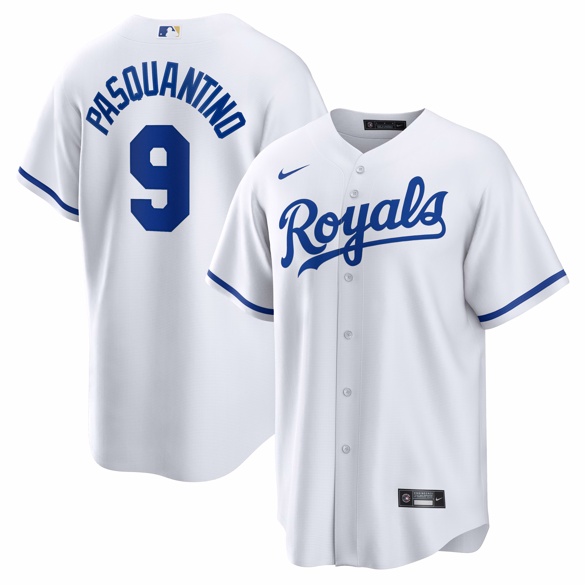 Kansas City Royals Vinnie Pasquantino #9 White Home Replica Jersey