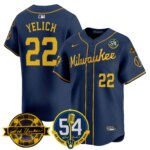 Christian Yelich #22 Milwaukee Brewers 54 Seasons for Brewers Vapor Premier Limited Jersey - All Stitched