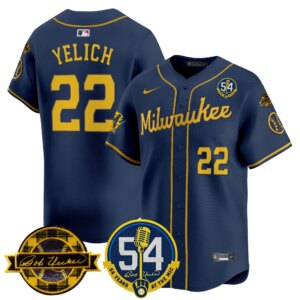 Christian Yelich #22 Milwaukee Brewers 54 Seasons for Brewers Vapor Premier Limited Jersey - All Stitched