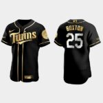 Men's Minnesota Twins #25 Byron Buxton Golden Edition Flex Base Jersey - Black