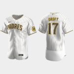 Men's San Diego Padres #17 Brandon Drury Flex Base Alternate Jersey - White Brown