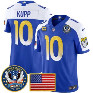 Cooper Kupp #10 Los Angeles Rams 2025 United States 250th Anniversary Patch Vapor Limited Jersey - All Stitched