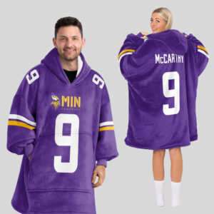 Adult 9 Minnesota Football Unisex Blanket Hoodie