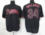 Philadelphia Phillies #34 Roy Halladay Black Fashion Stitched Jersey