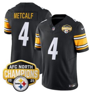 DK Metcalf #4 Pittsburgh Steelers 2025 AFC North Division Champions Vapor Limited Jersey - All Stitched