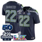 Rashid Shaheed #22 Seattle Seahawks 2-Time Super Bowl LX 50th Patch Vapor Limited Game Jersey - All Stitched
