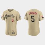 Men's Arizona Diamondbacks #5 Eduardo Escobar Gold 2021 City Connect Flex Base Jersey