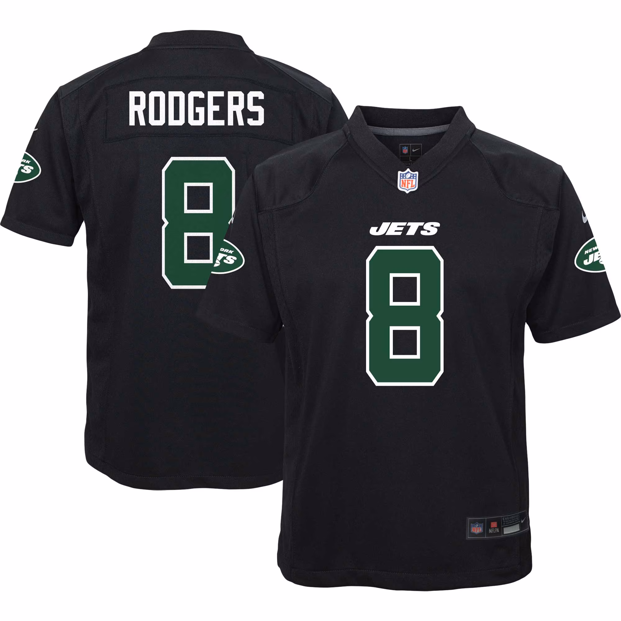 Aaron Rodgers New York Jets Youth Game Fashion Jersey - Black