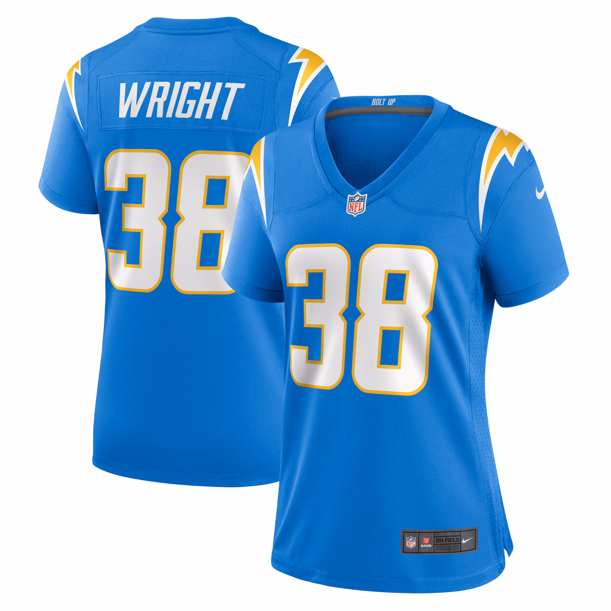Milton Wright Los Angeles Chargers Women's  Game Jersey - Powder Blue