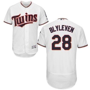 Minnesota Twins #28 Bert Blyleven White Flexbase Collection Stitched Jersey