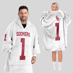 Adult #1 Oklahoma Football Unisex Blanket Hoodie