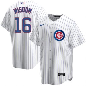 Men's Chicago Cubs #16 Patrick Wisdom Premium Twill White  Home Jersey