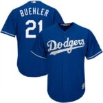 Men's Majestic Los Angeles Dodgers #21 Walker Buehler Royal Cool Base Alternate Jersey