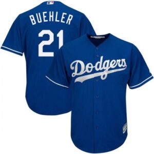 Men's Majestic Los Angeles Dodgers #21 Walker Buehler Royal Cool Base Alternate Jersey