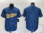 Men's  Los Angeles Dodgers Blank Blue Gold Throwback Cool Base Jersey