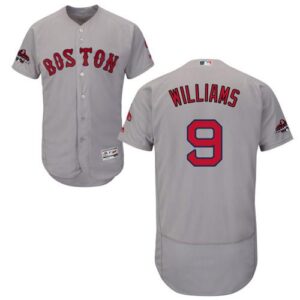 Boston Red Sox #9 Ted Williams Grey Flexbase Collection 2018 World Series Champions Stitched Jersey
