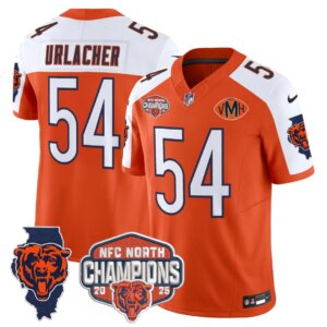 Brian Urlacher #54 Chicago Bears CHI 2025 NFC North Champions Patch Jersey V2 - All Stitched