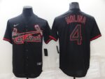 Men's  St. Louis Cardinals #4 Yadier Molina Black Fashion Cool Base Collection Stitched Jersey