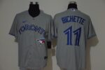 Men's Toronto Blue Jays #11 Bo Bichette Grey Stitched Cool Base  Jersey