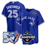 Anthony Santander #25 Toronto Blue Jays 50th American League Champions Jersey Stitched Royal