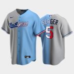 Men's #5 Corey Seager Texas Rangers Two Tone Split Cool Base Jersey