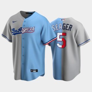 Men's #5 Corey Seager Texas Rangers Two Tone Split Cool Base Jersey