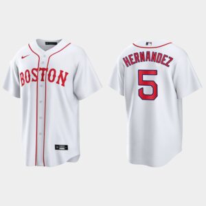 Men's Boston Red Sox #5 Enrique Hernandez 2021 Patriots' Day Cool Base Jersey - White