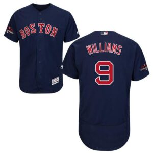 Boston Red Sox #9 Ted Williams Navy Blue Flexbase Collection 2018 World Series Champions Stitched Jersey