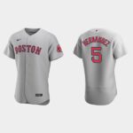 Men's Boston Red Sox #5 Enrique Hernandez Flex Base Road Jersey - Gray