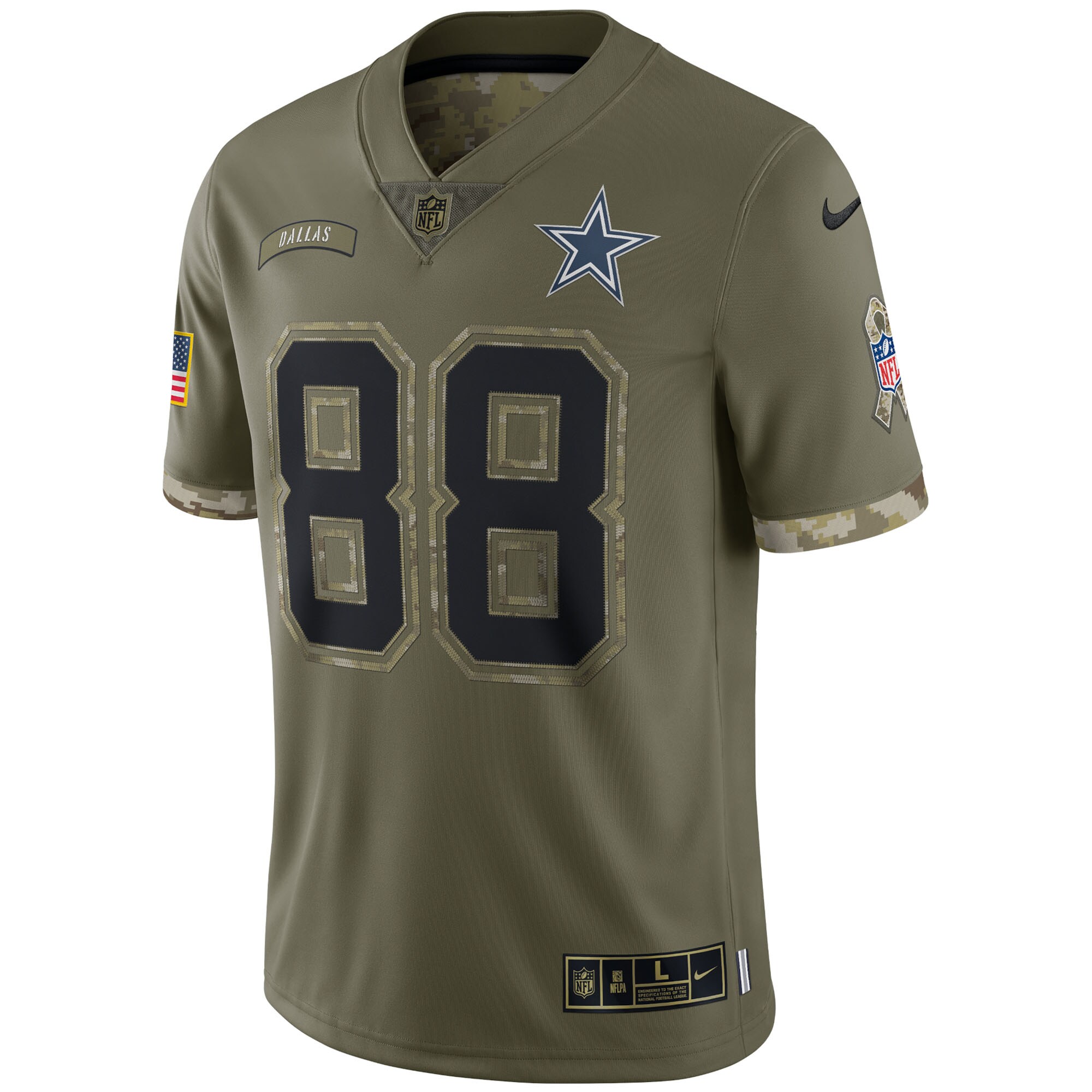 CeeDee Lamb Dallas Cowboys 2022 Salute To Service Limited Jersey - Olive - Image 2