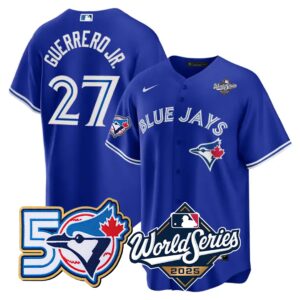 Vladimir Guerrero Jr. #27 Toronto Blue Jays 50th 2025 World Series Limited Jersey Stitched Royal
