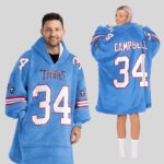 Adult E.C 34 Tennessee Football Unisex Blanket Hoodie