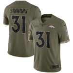 Justin Simmons Denver Broncos  2022 Salute To Service Limited Jersey - Olive