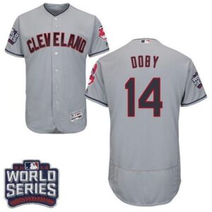 Cleveland Indians #14 Larry Doby Grey Flexbase Collection 2016 World Series Bound Stitched Jersey