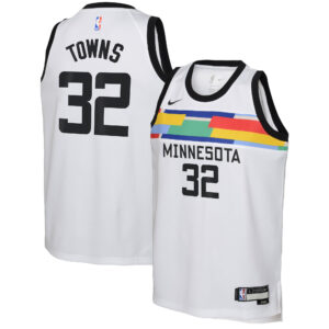 Karl-Anthony Towns Minnesota Timberwolves Youth 2022/23 Swingman Jersey - City Edition - White