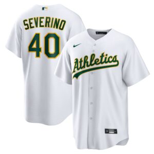 Athletics Luis Severino #40 White Home Replica Jersey